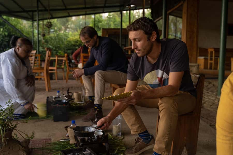 Ethiopia coffee cupping class/Ethiopian food injera making - Guides, language, and the human side of the day