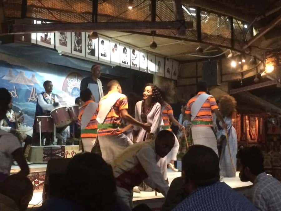 Yod Abyssinia Cultural Night: Dinner, Music, and Dance - Sitting down to injera, doro wat, and tibs